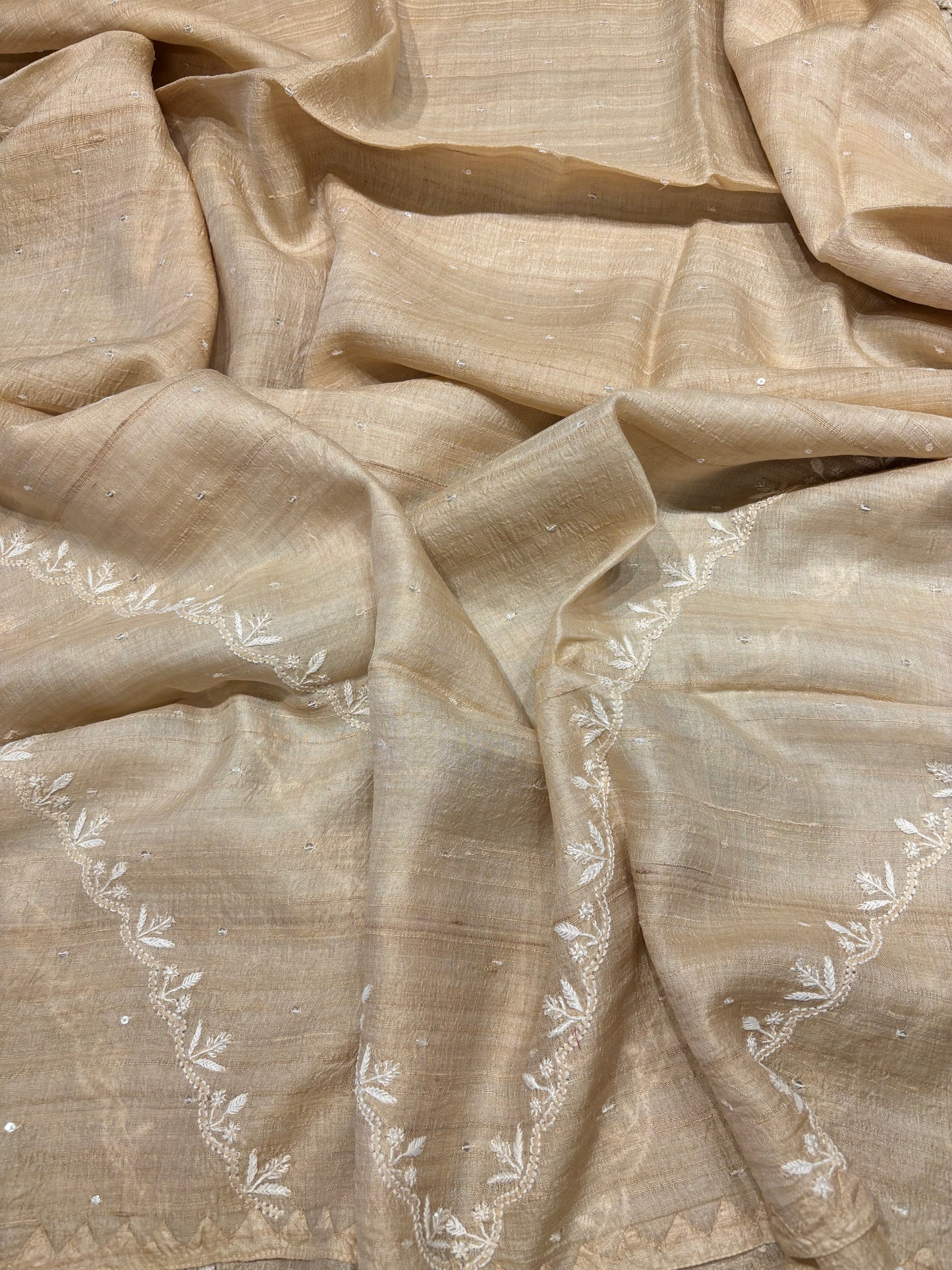 Dyeable Silk Chikankari Kurta and dupatta