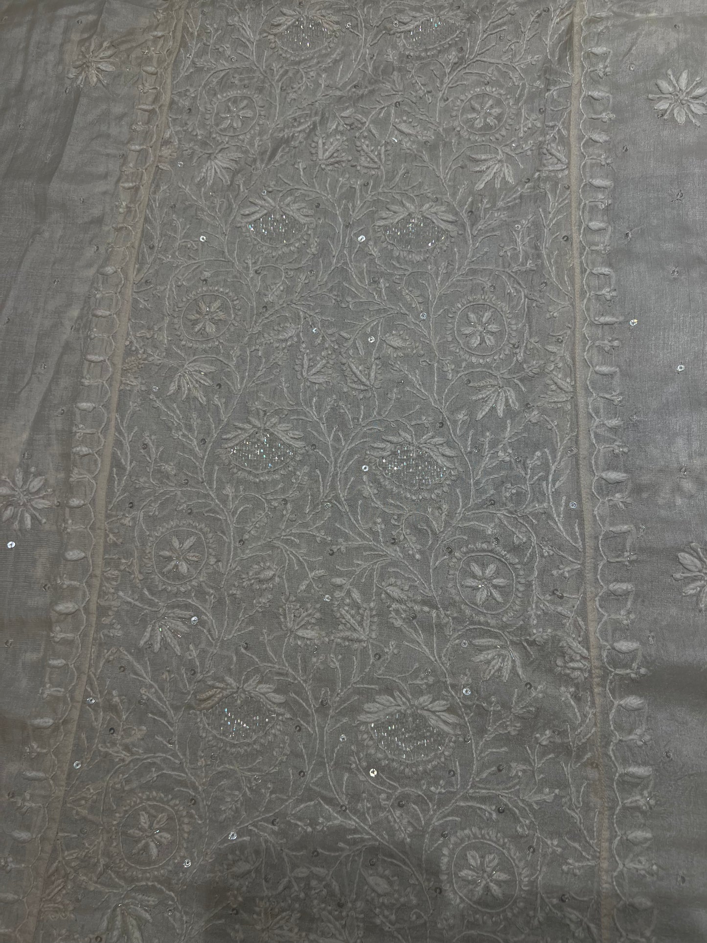 Dyeable Natural Silk Chikankari Kurta and Dupatta