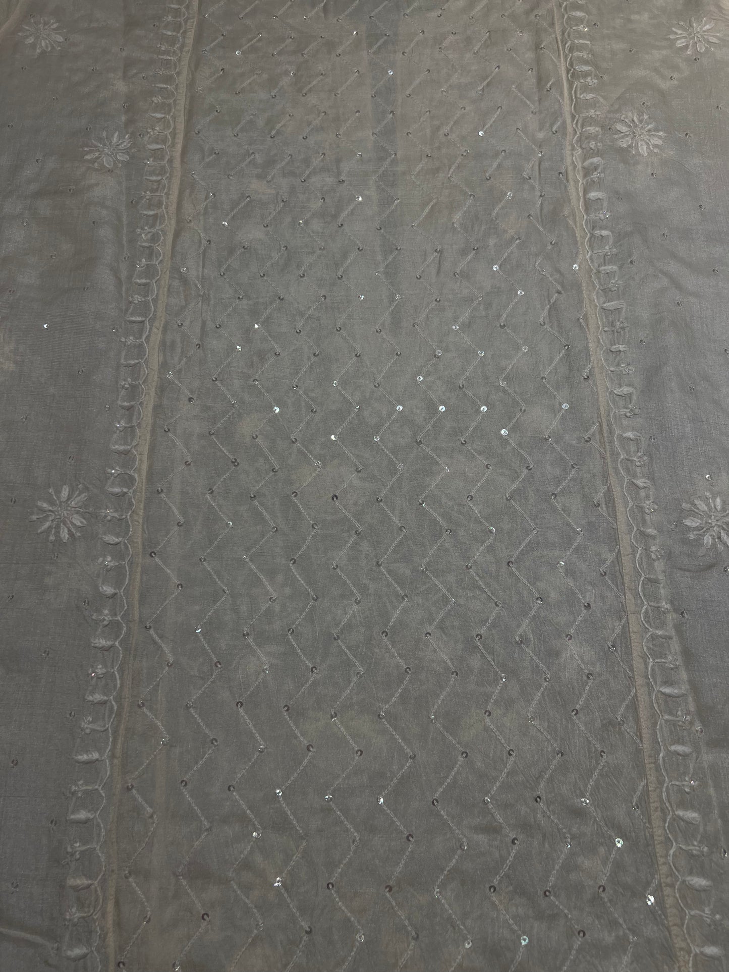 Dyeable Natural Silk Chikankari Kurta and Dupatta