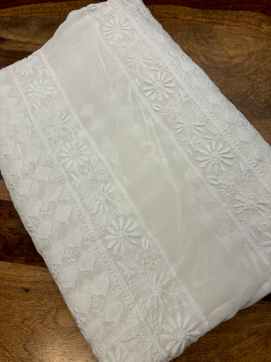 Dyeable Pure Georgette Chikankari Sherwani