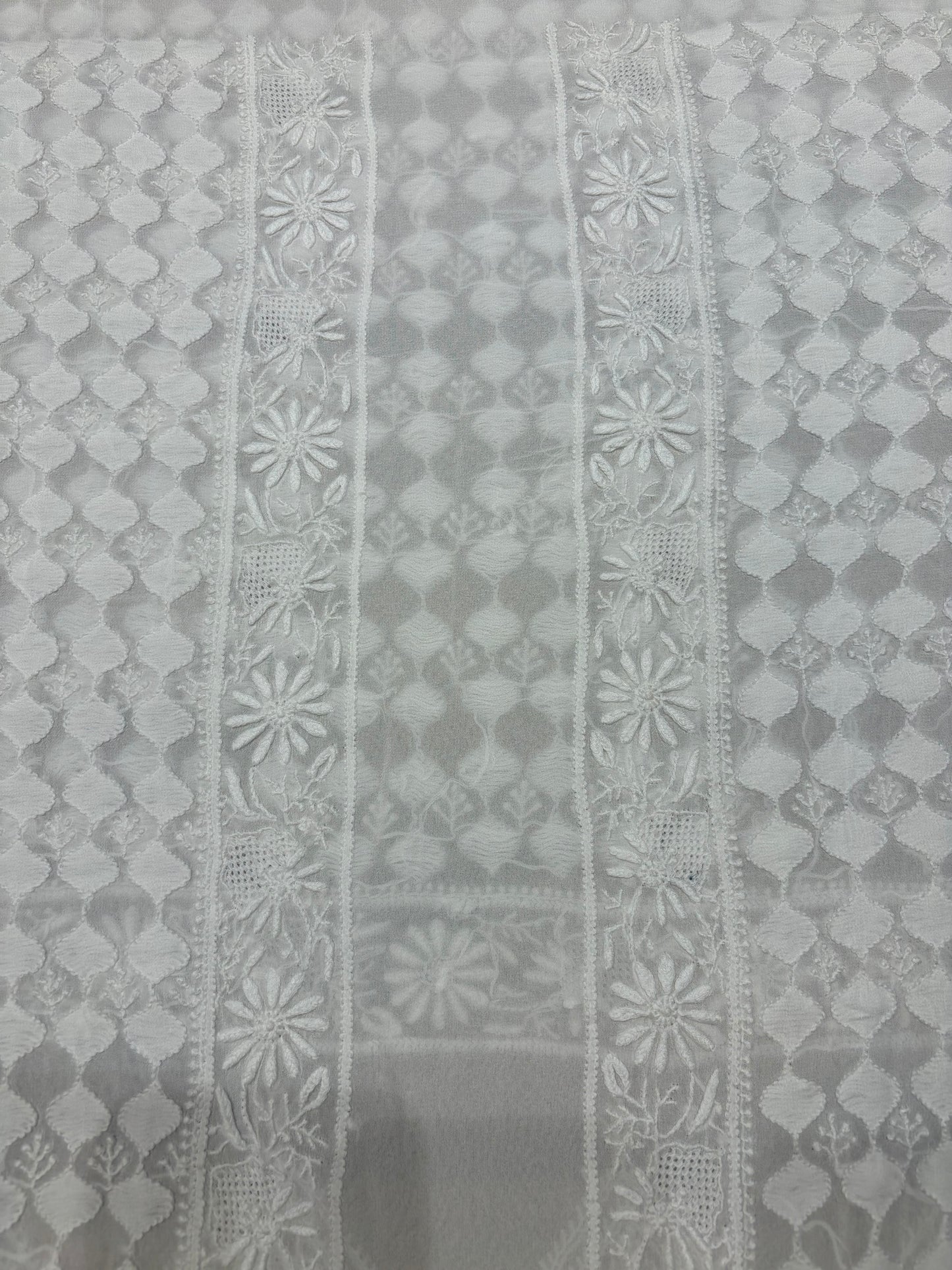 Dyeable Pure Georgette Chikankari Sherwani