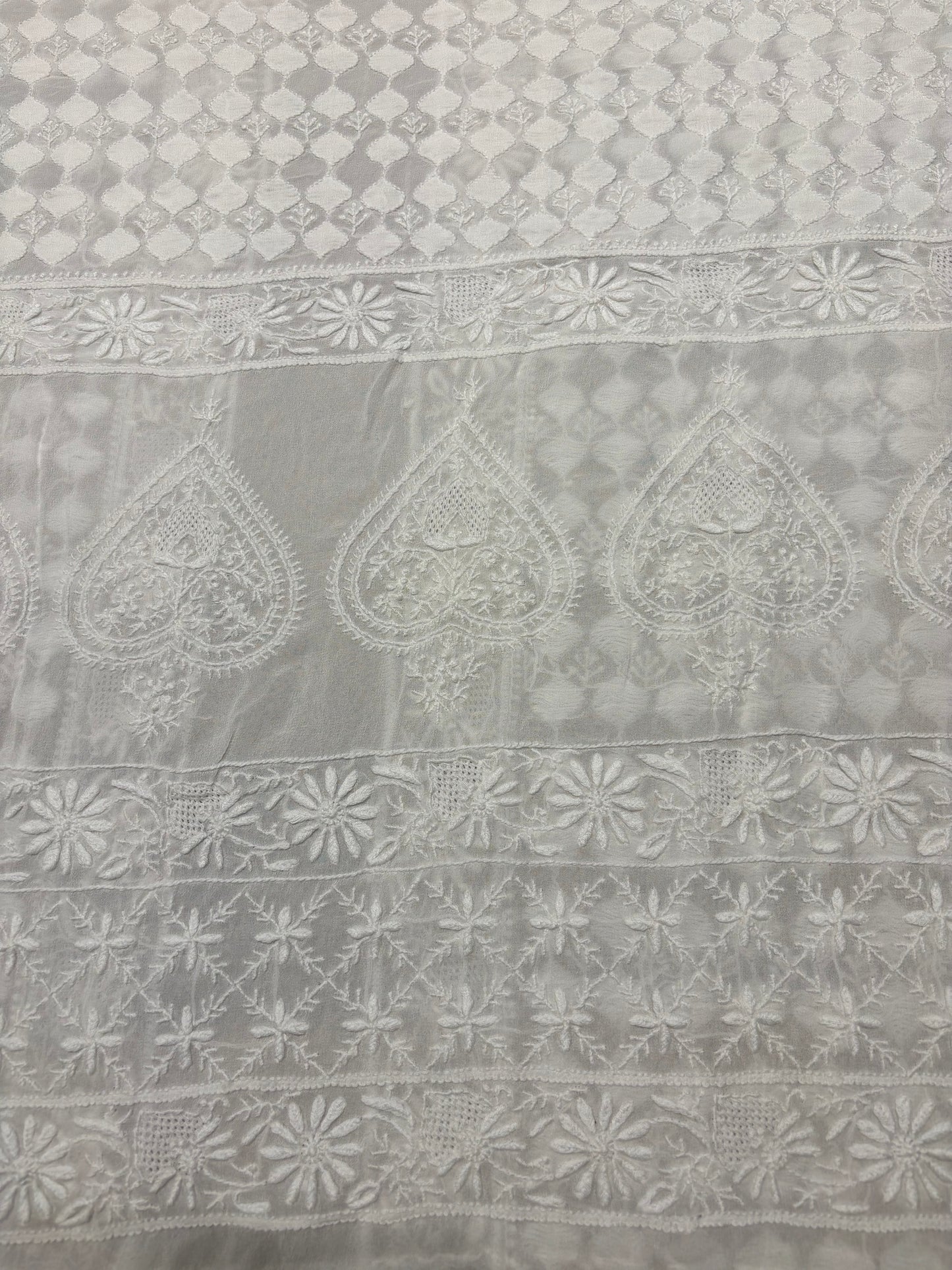 Dyeable Pure Georgette Chikankari Sherwani