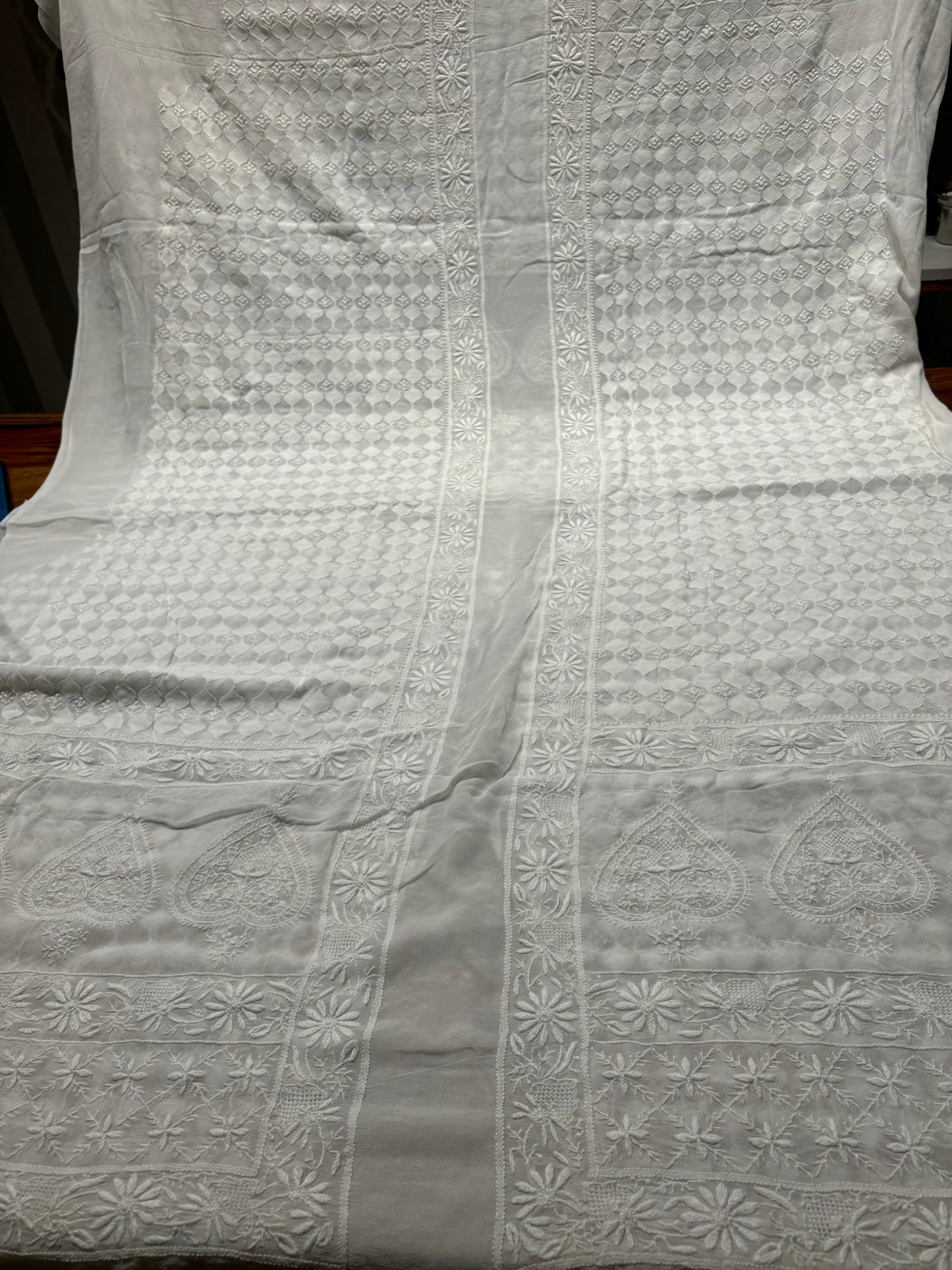 Dyeable Pure Georgette Chikankari Sherwani