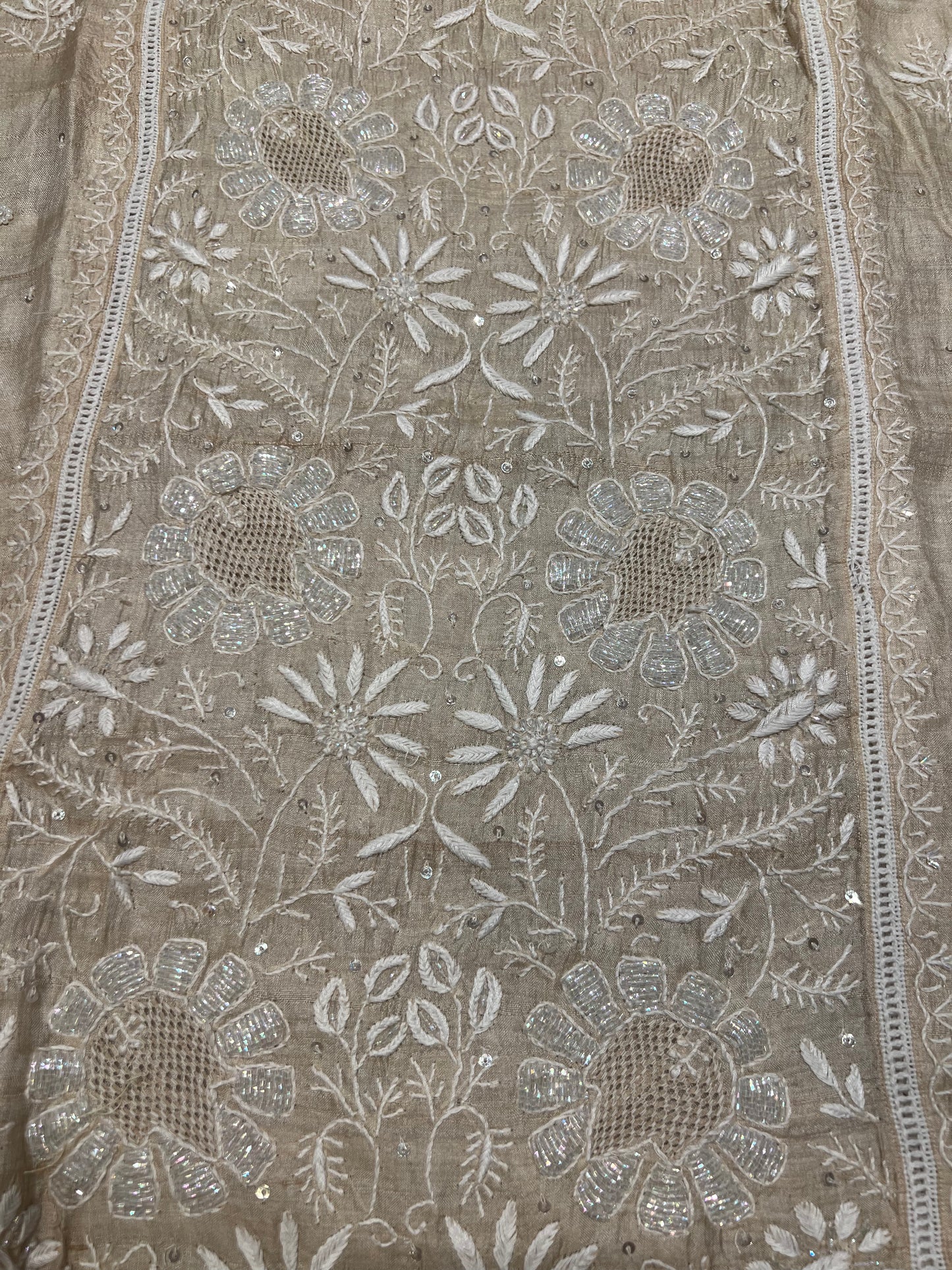 Dyeable Natural Silk Chikankari Kurta and Dupatta