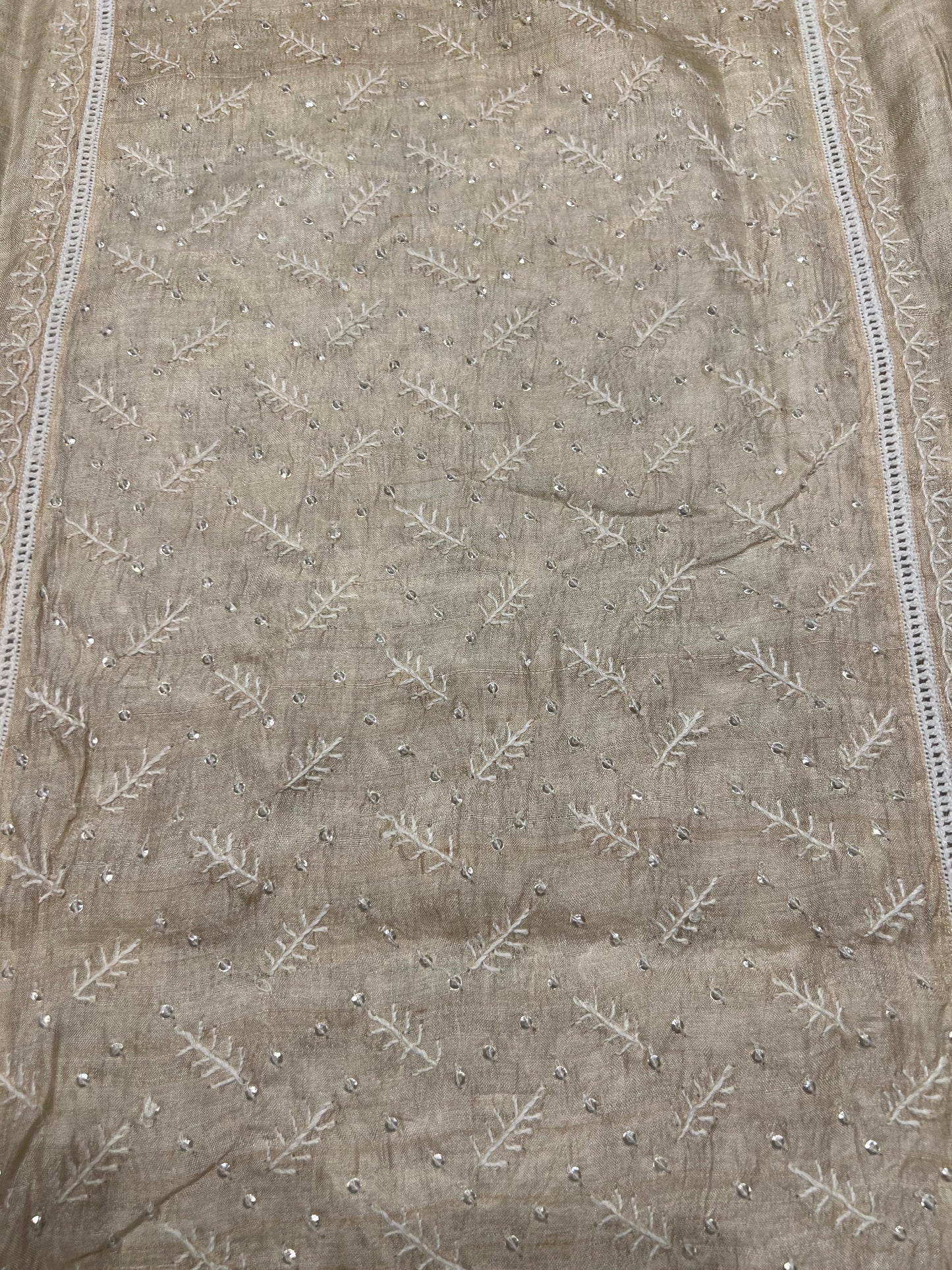 Dyeable Natural Silk Chikankari Kurta and Dupatta
