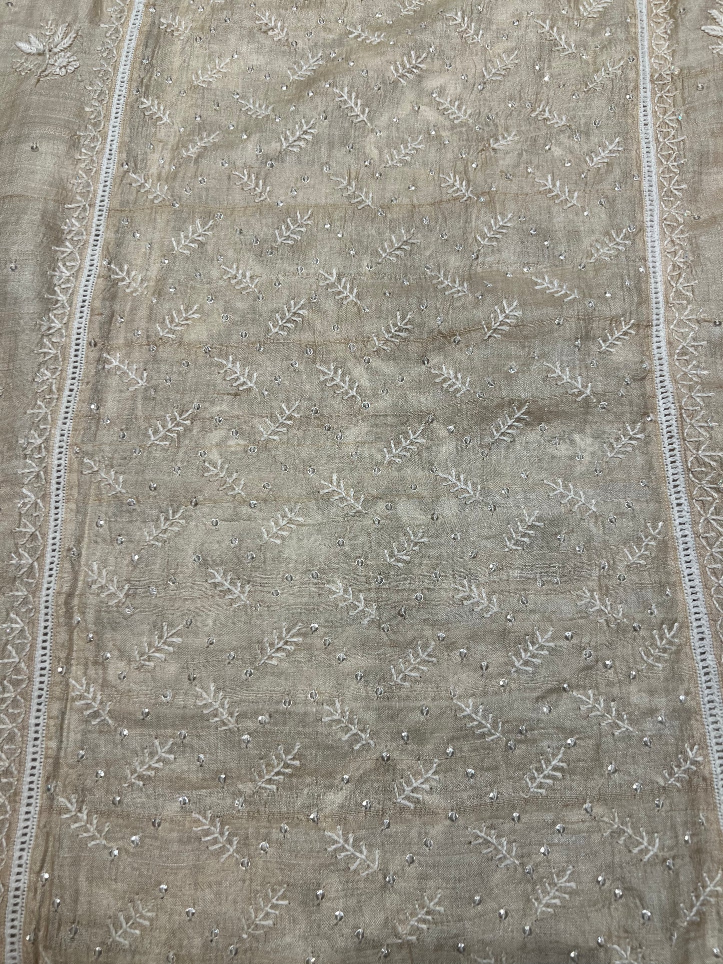 Dyeable Natural Silk Chikankari Kurta and Dupatta