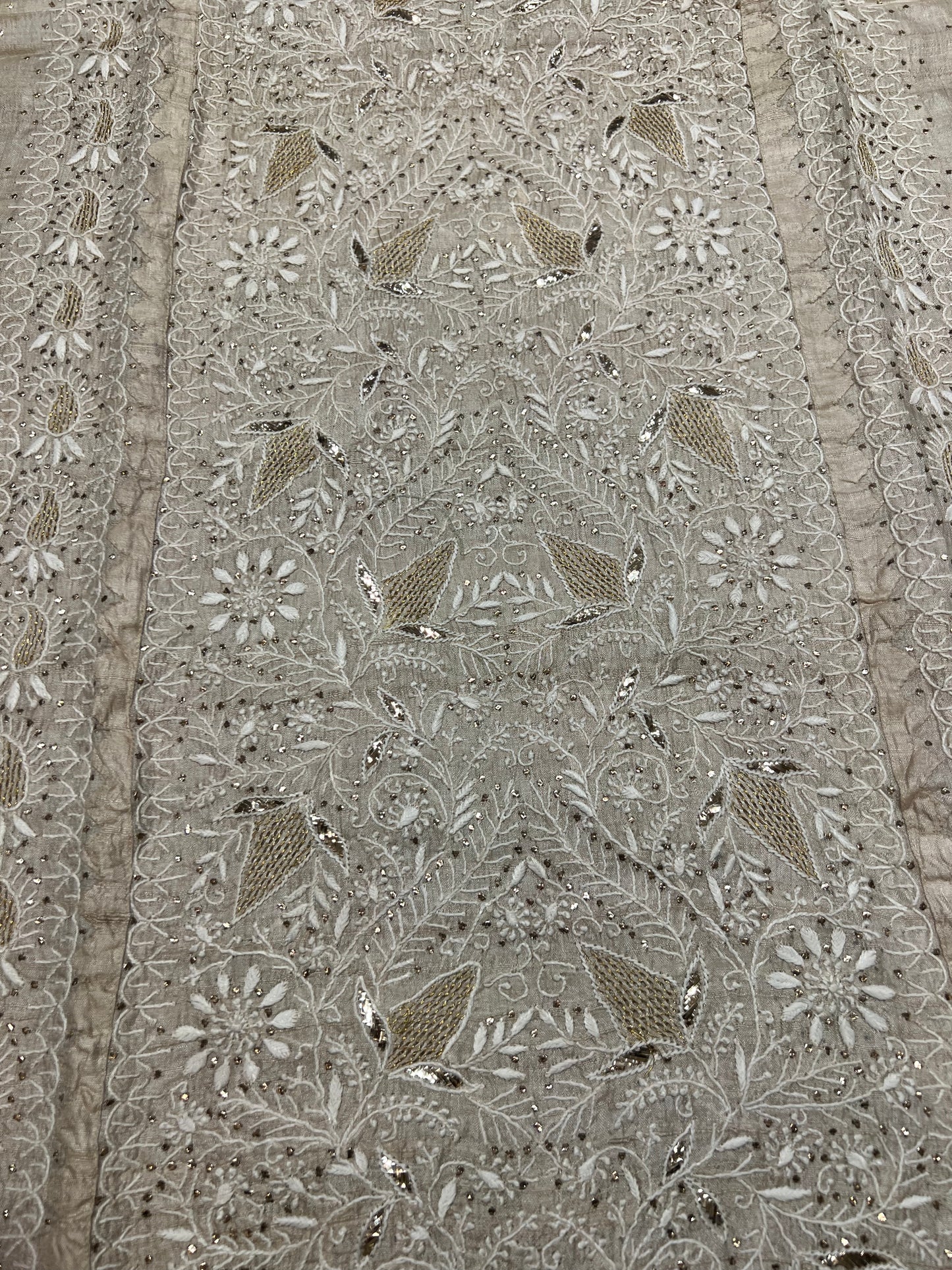 Dyeable Natural Silk Chikankari Kurta and Dupatta