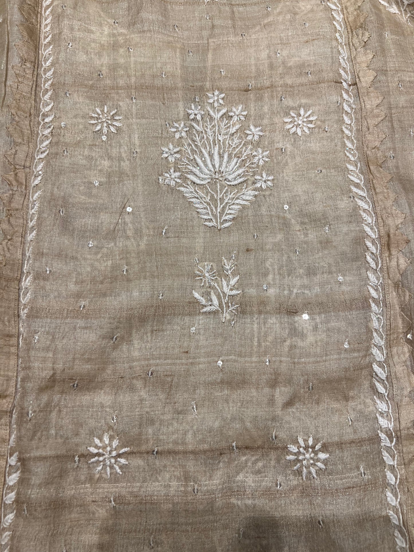 Dyeable Natural Silk Chikankari Kurta and Dupatta