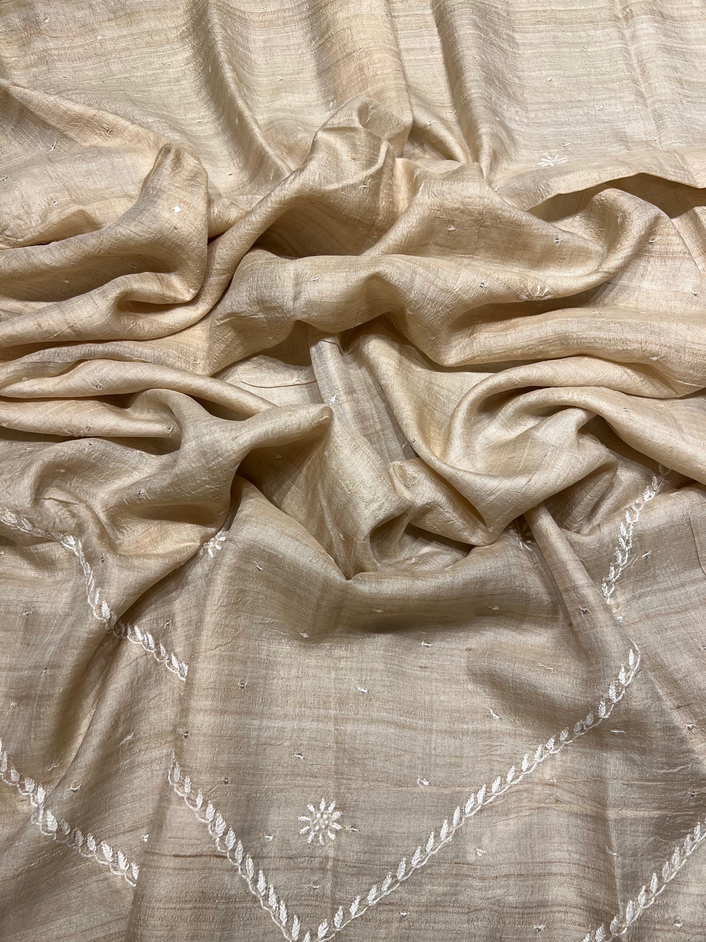 Dyeable Natural Silk Chikankari Kurta and Dupatta
