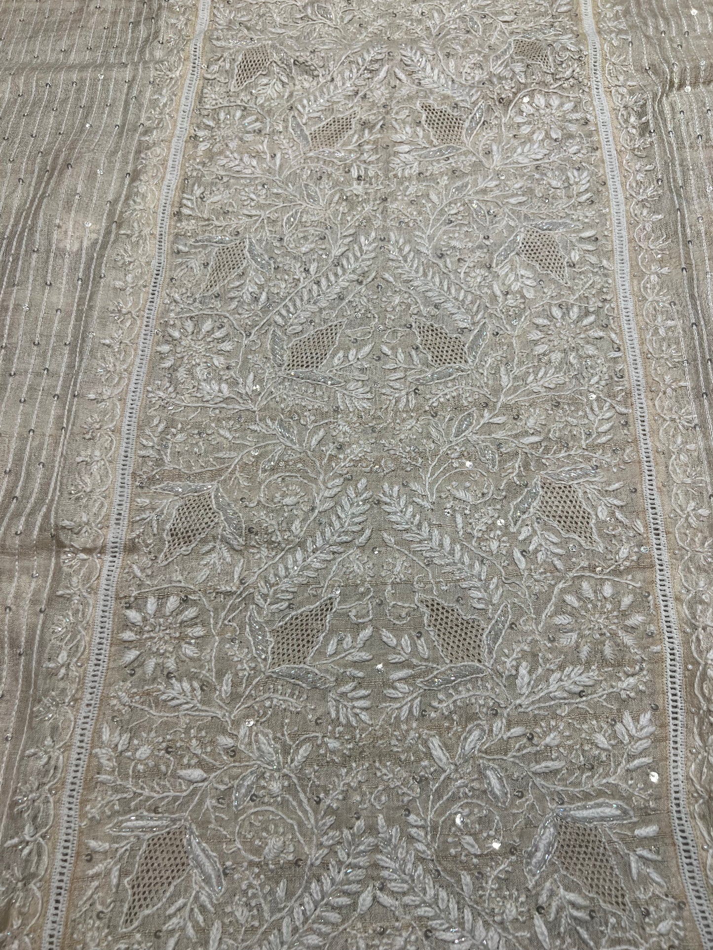 Dyeable Natural Silk Chikankari Kurta and Dupatta