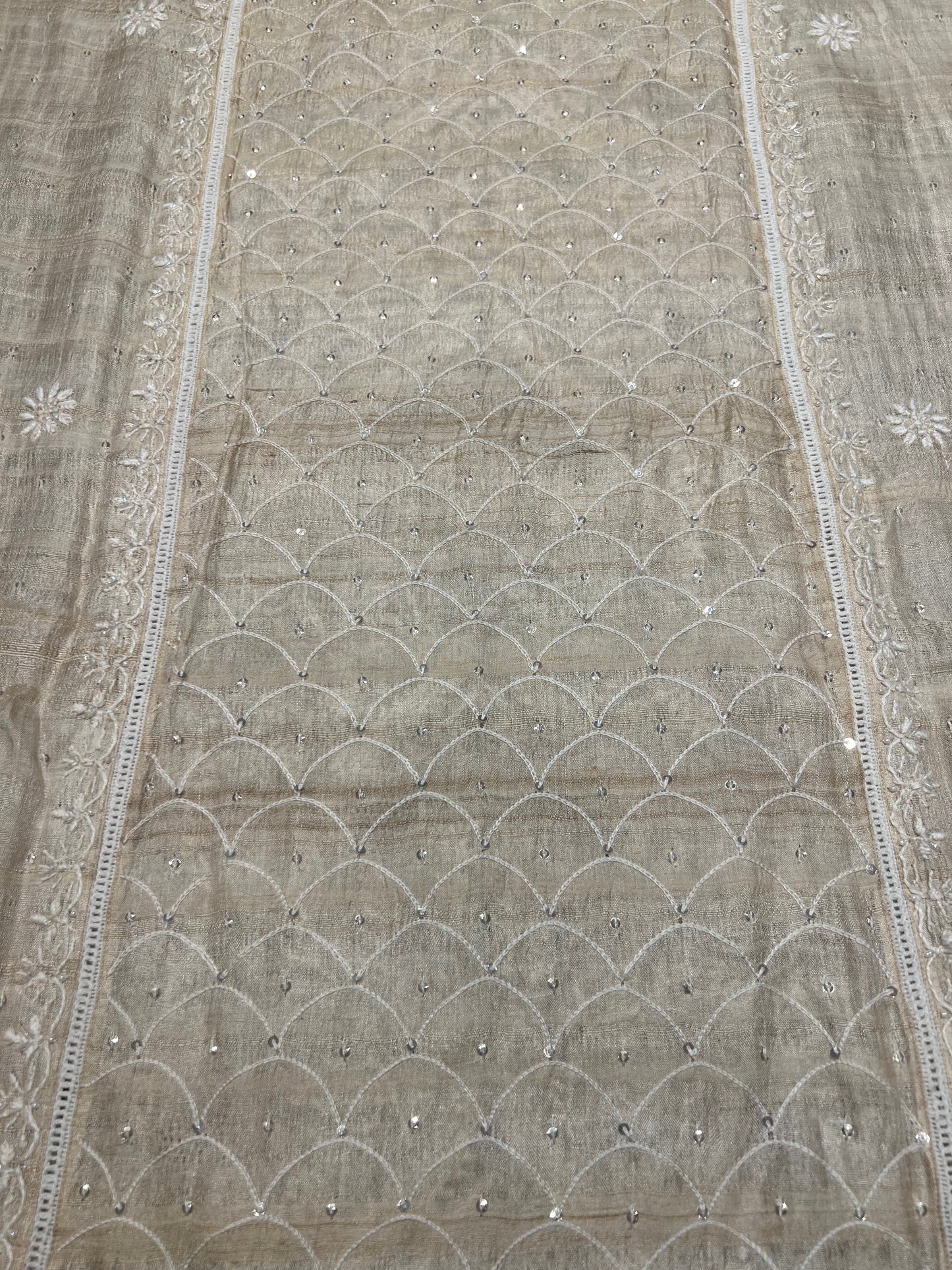 Dyeable Natural Silk Chikankari Kurta and Dupatta