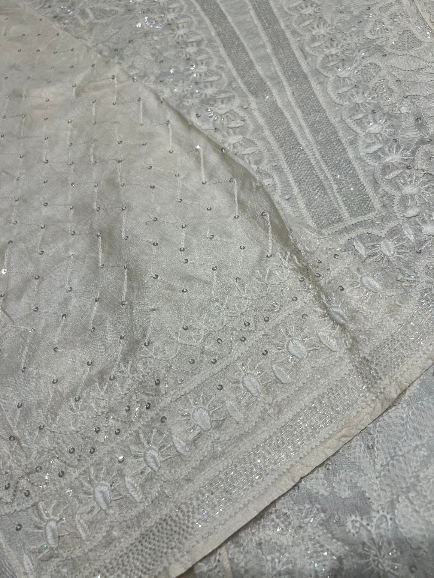Dyeable Natural Silk Chikankari Kurta and Dupatta