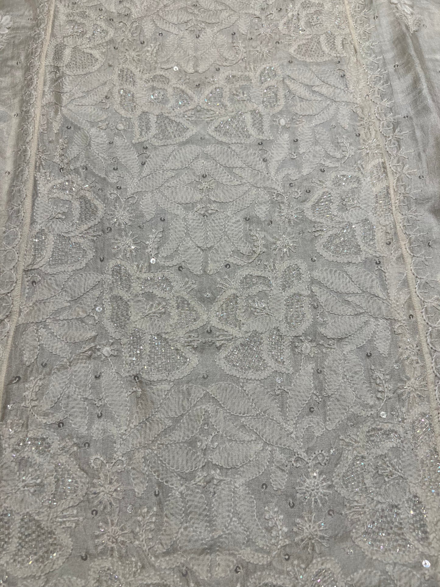 Dyeable Natural Silk Chikankari Kurta and Dupatta