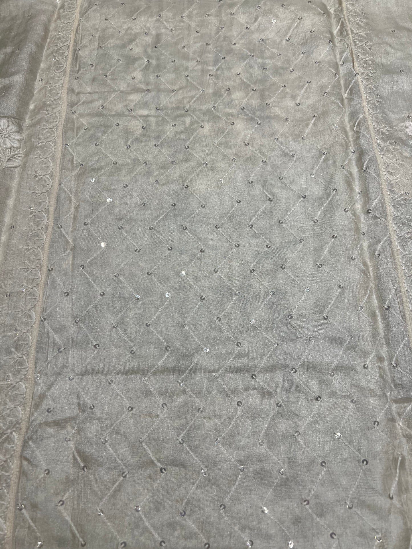 Dyeable Natural Silk Chikankari Kurta and Dupatta