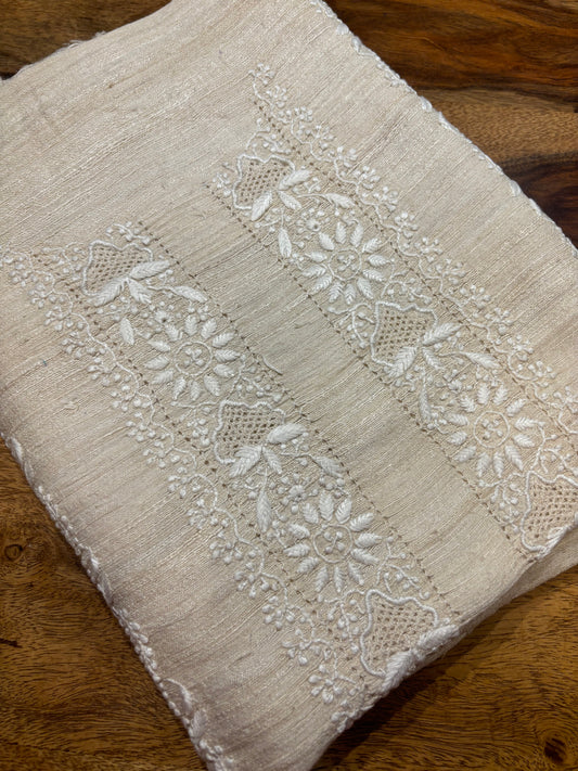 Dyeable Khadi Silk Chikankari Men's Kurta