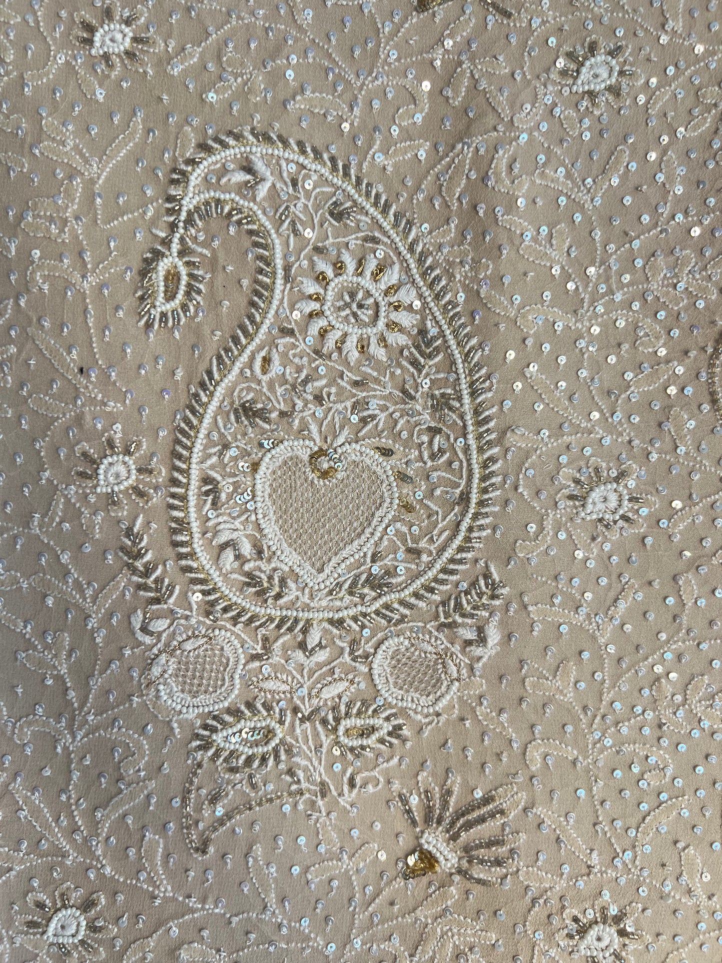 Hazelnut Pure Georgette Chikankari  Sherwani