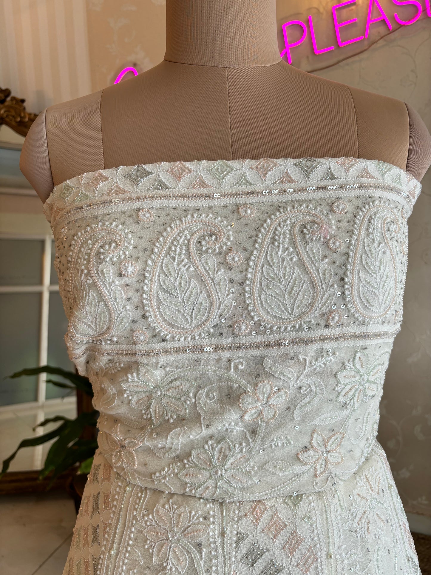 Dyeable Pure Georgette Chikankari Lehenga