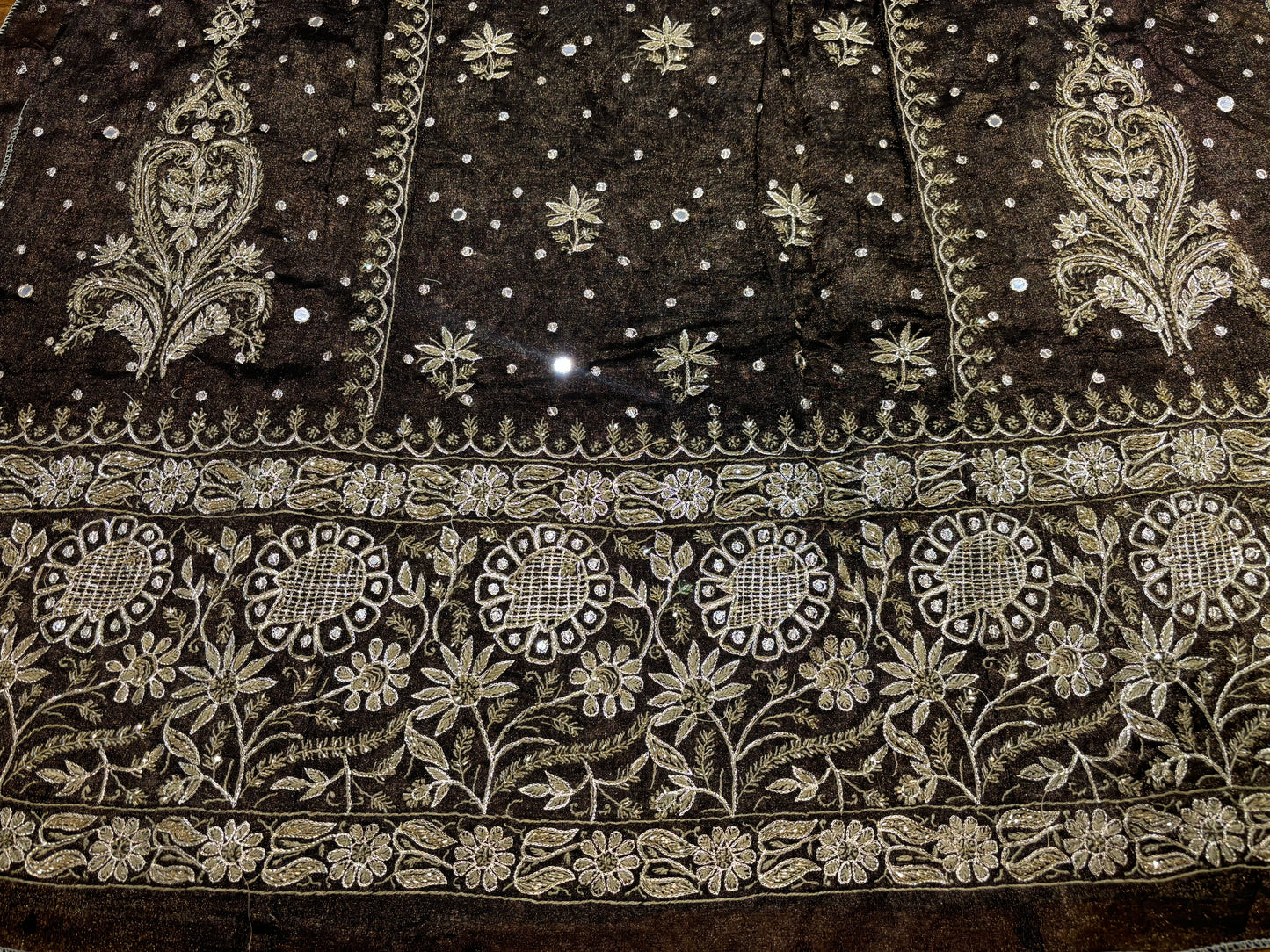 Black Pure Tissue Chikankari Kurta and Dupatta