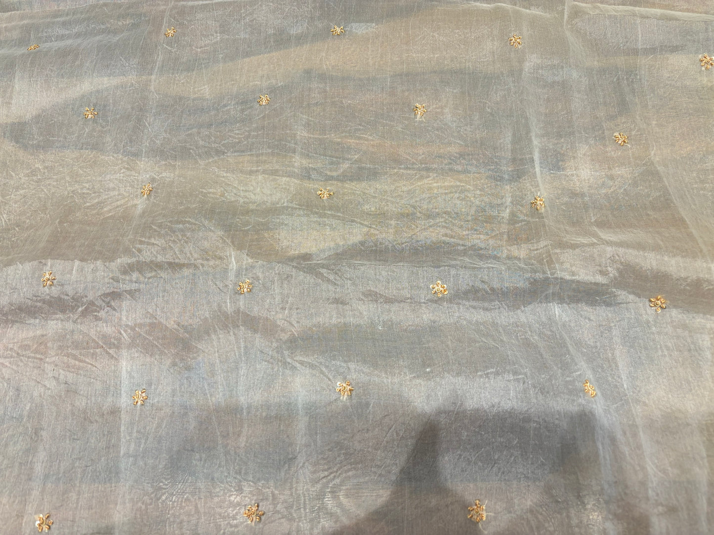 Dyeable Organza Silk Chikankari Saree