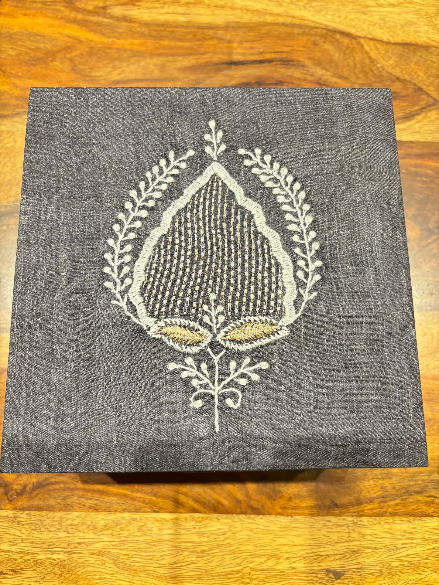 Black Chikankari Jewelery Box