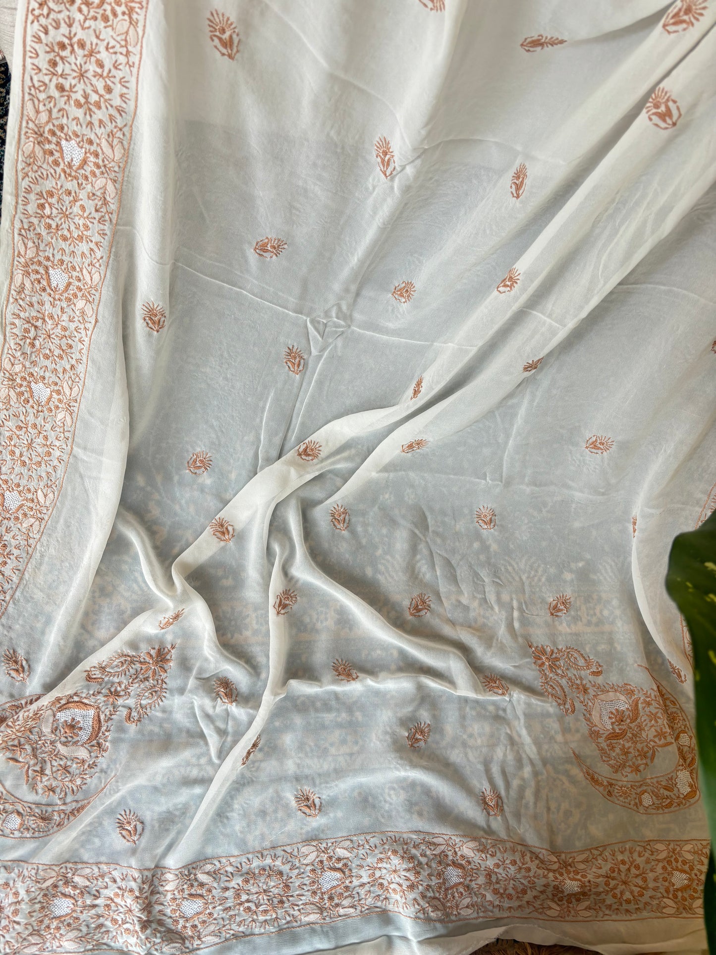 Dyeable Pure Georgette Chikankari Saree