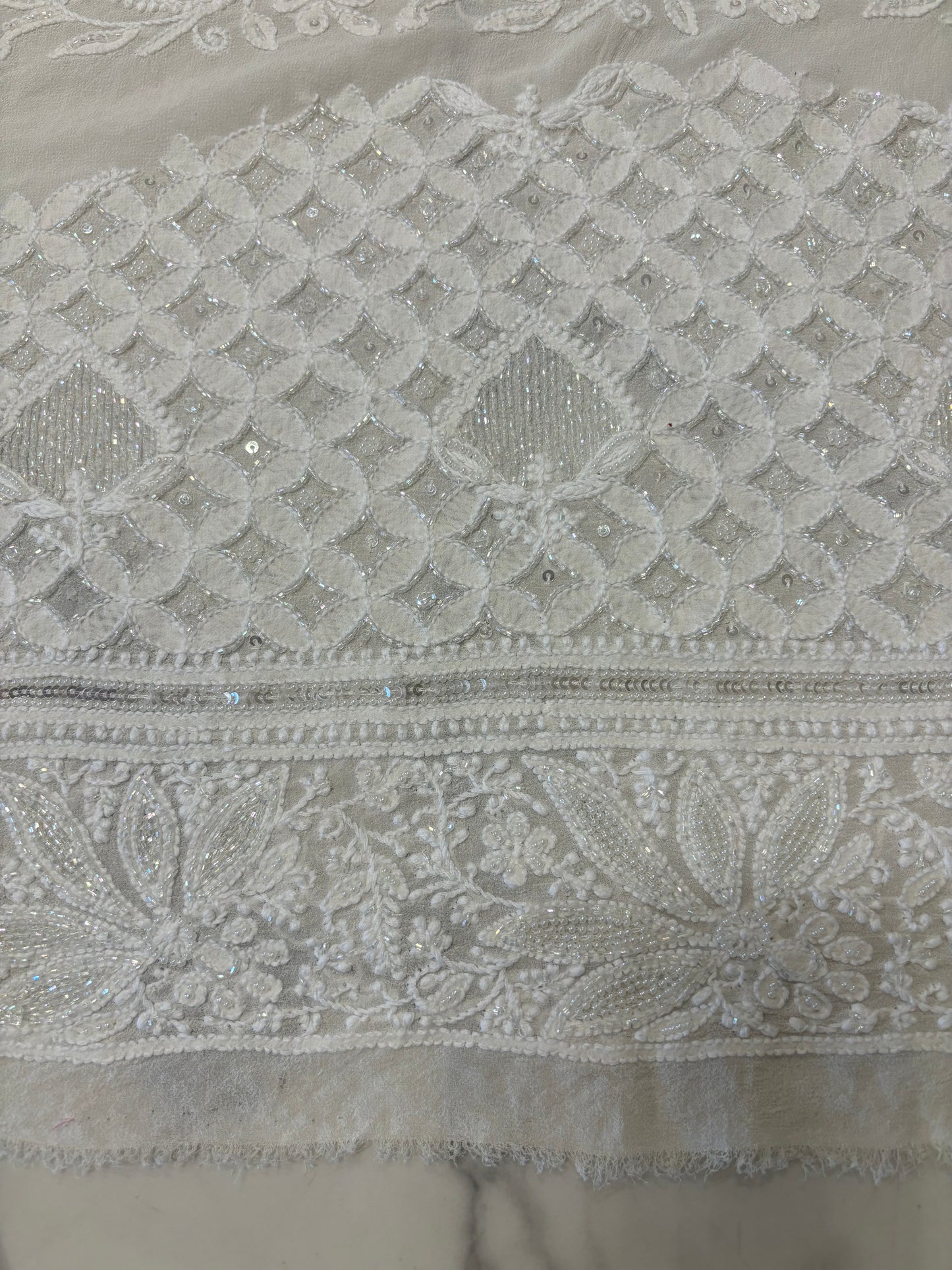Dyeable Pure Georgette Chikankari Lehenga