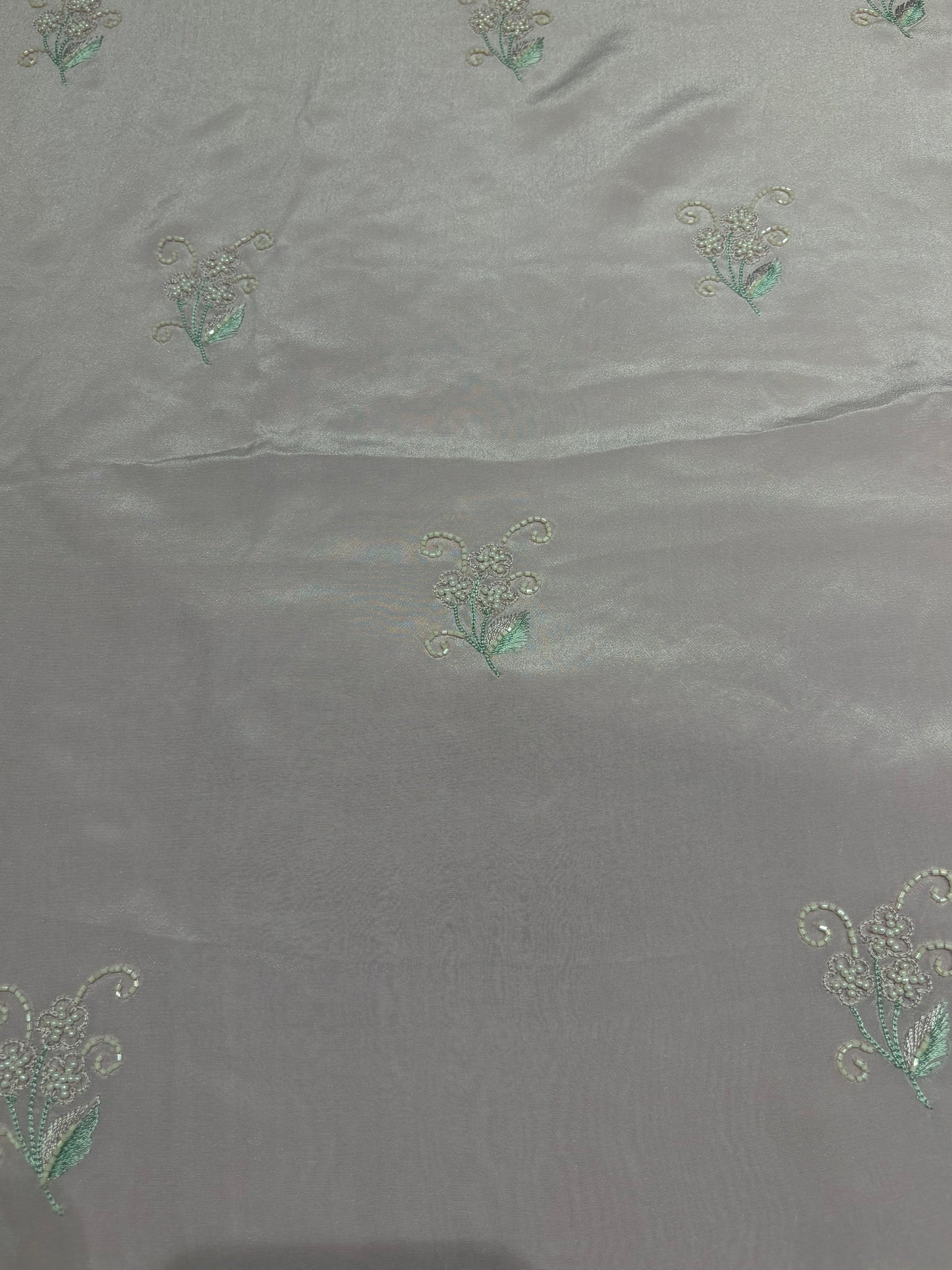 Pink Lavender Crepe Chikankari Kurta and Dupatta Fabric