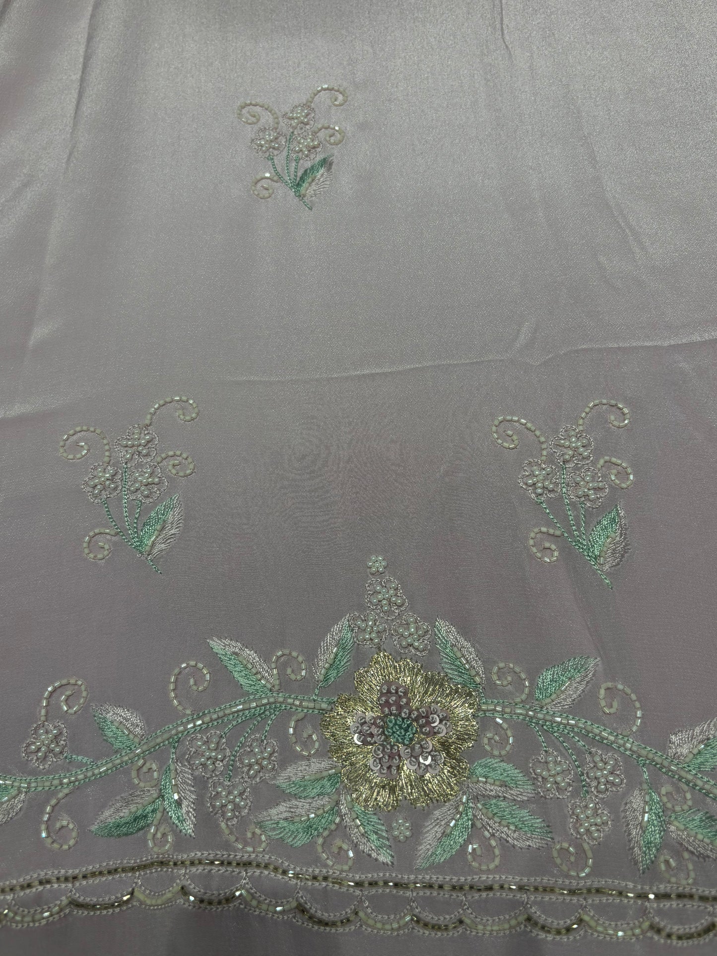 Pink Lavender Crepe Chikankari Kurta and Dupatta Fabric