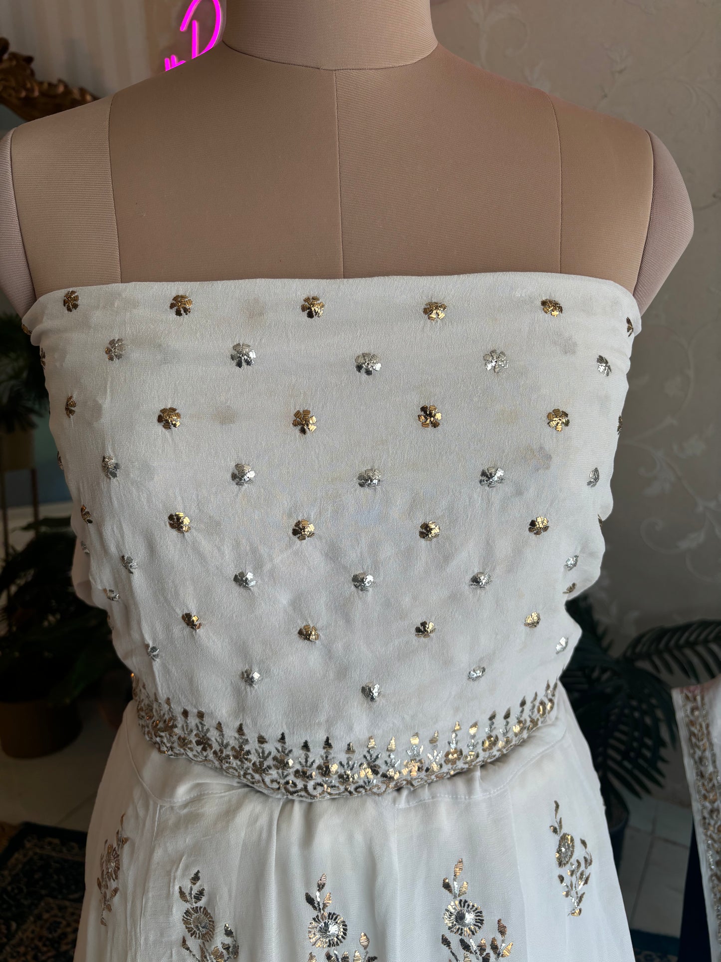 Dyeable Pure Georgette Badla Lehenga