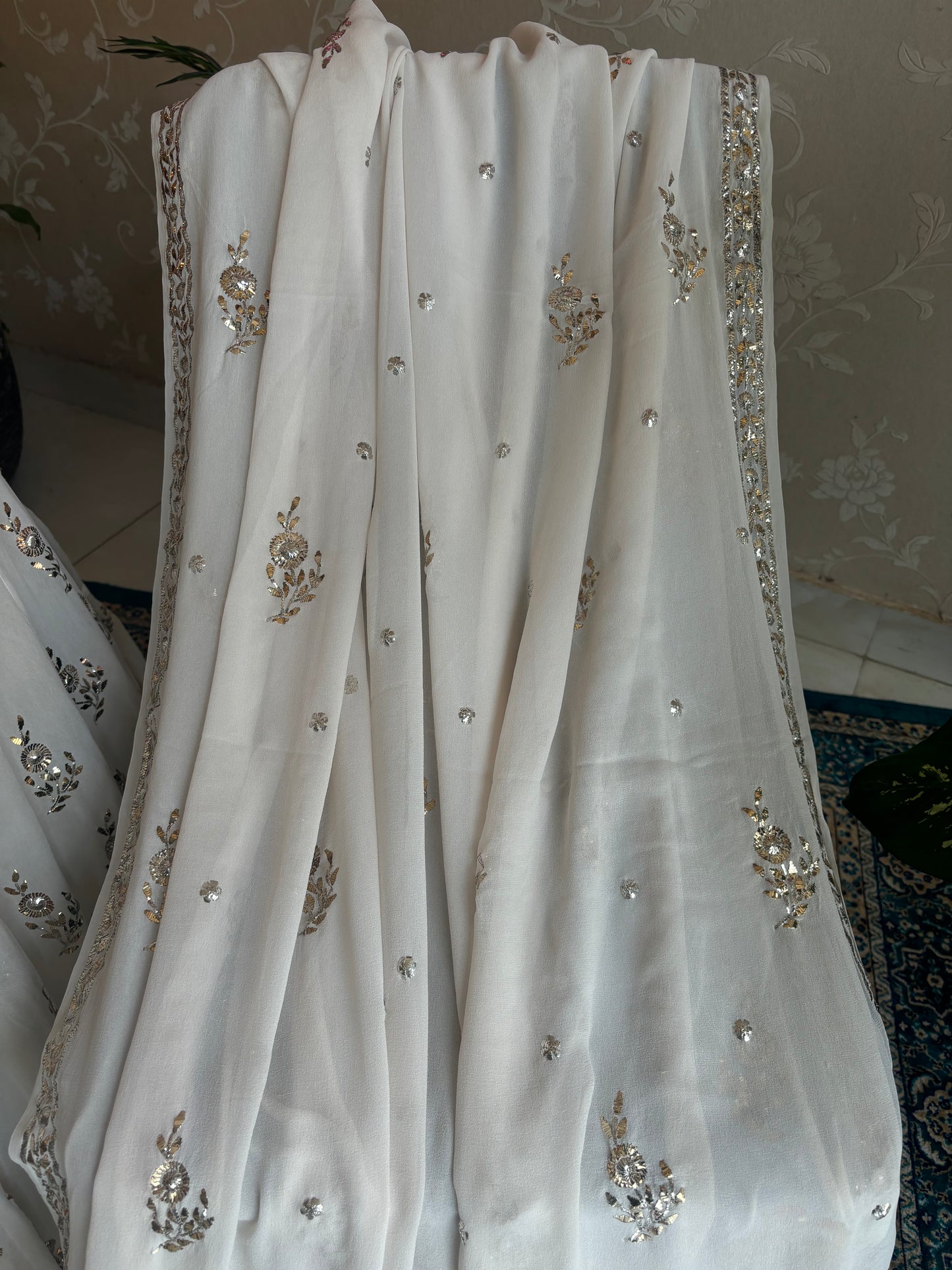 Dyeable Pure Georgette Badla Lehenga