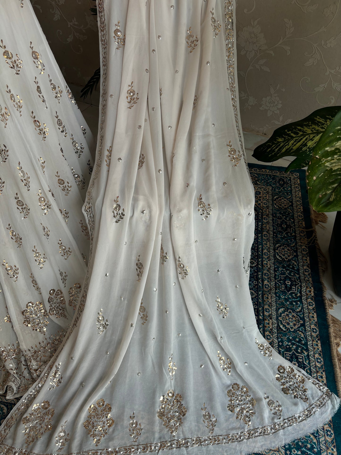 Dyeable Pure Georgette Badla Lehenga