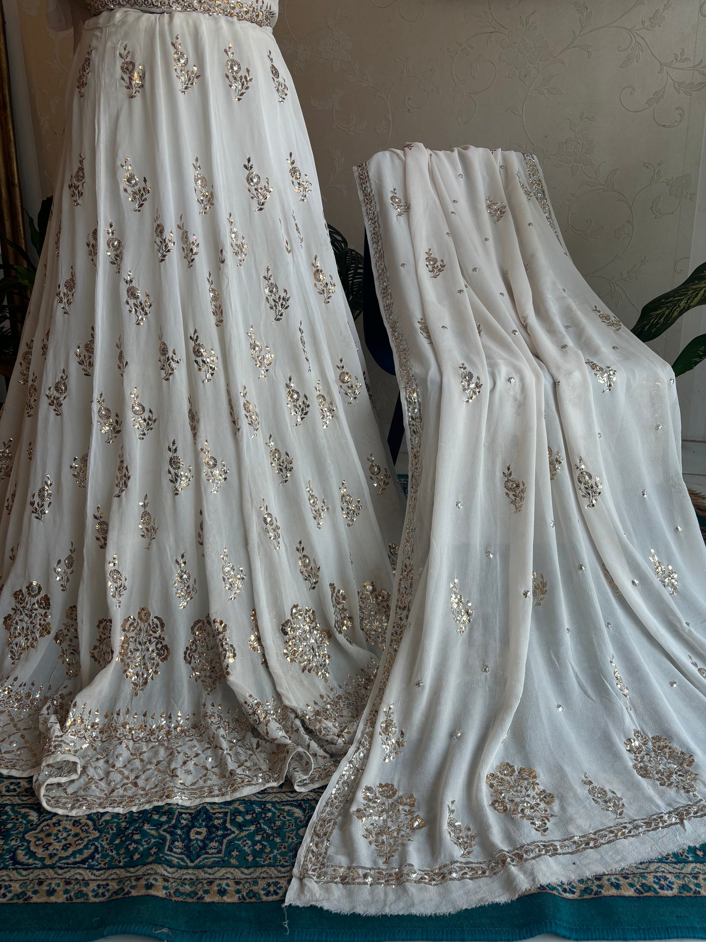 Dyeable Pure Georgette Badla Lehenga