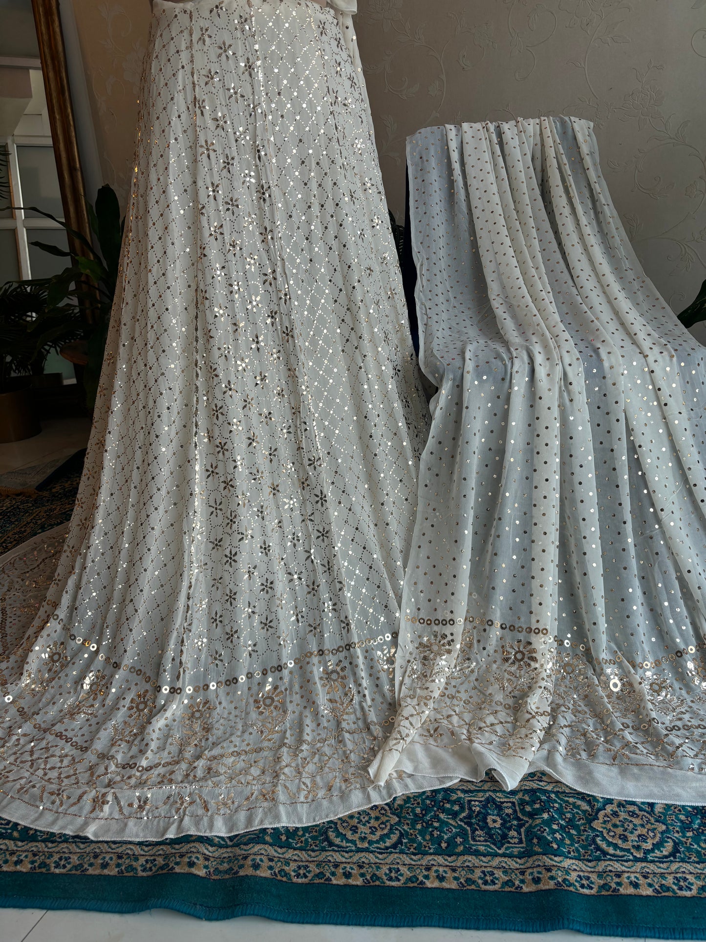 Dyeable Pure Georgette Badla Lehenga