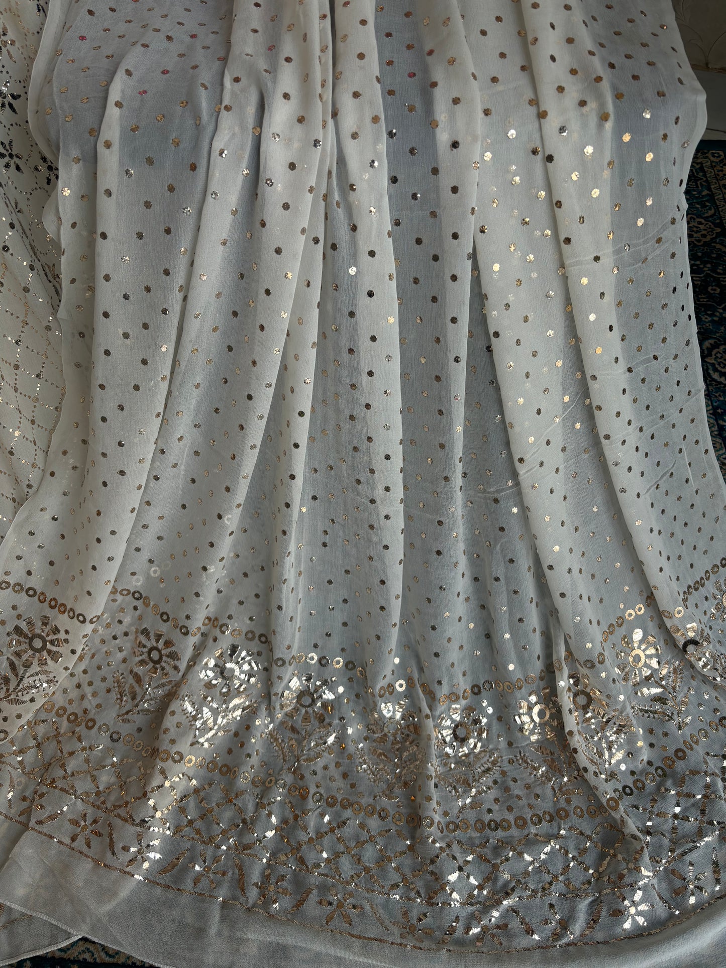 Dyeable Pure Georgette Badla Lehenga