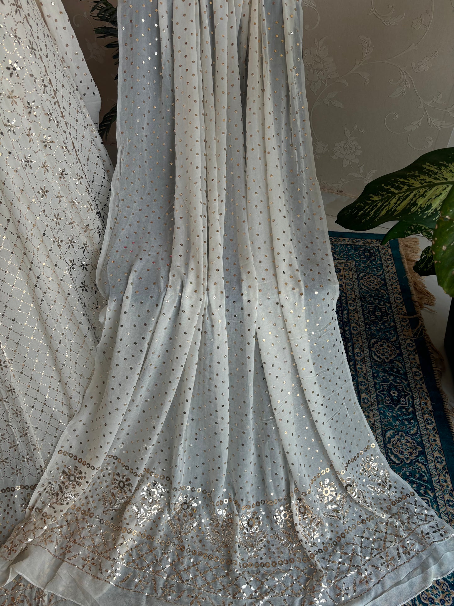 Dyeable Pure Georgette Badla Lehenga