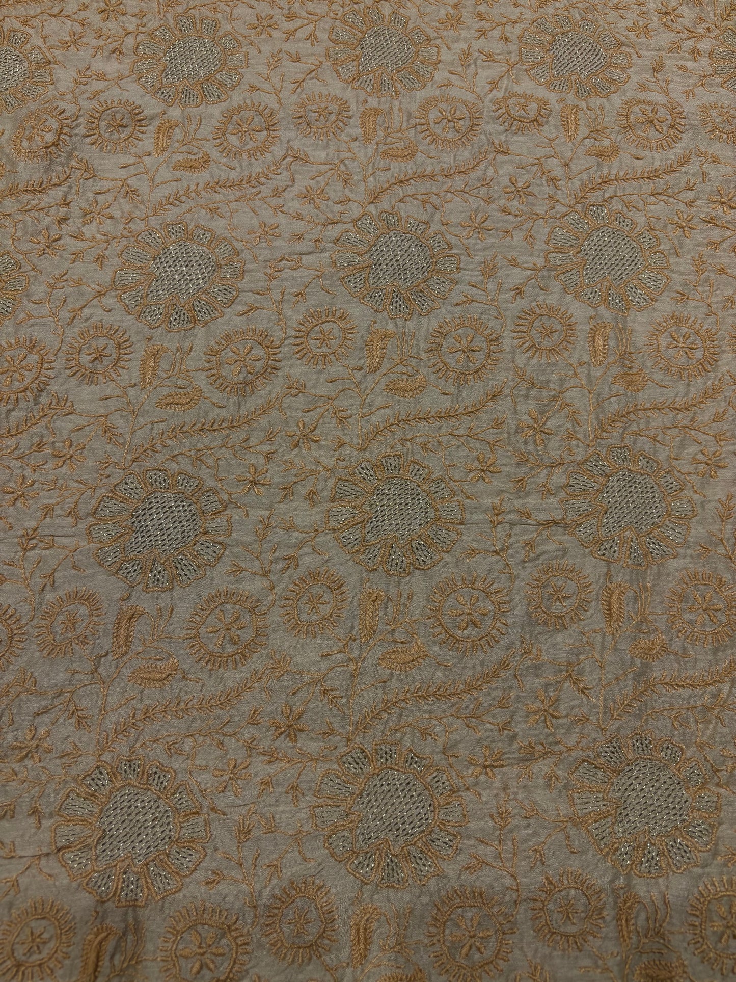 Dyeable Natural Silk Chikankari Kurta and Dupatta Fabric