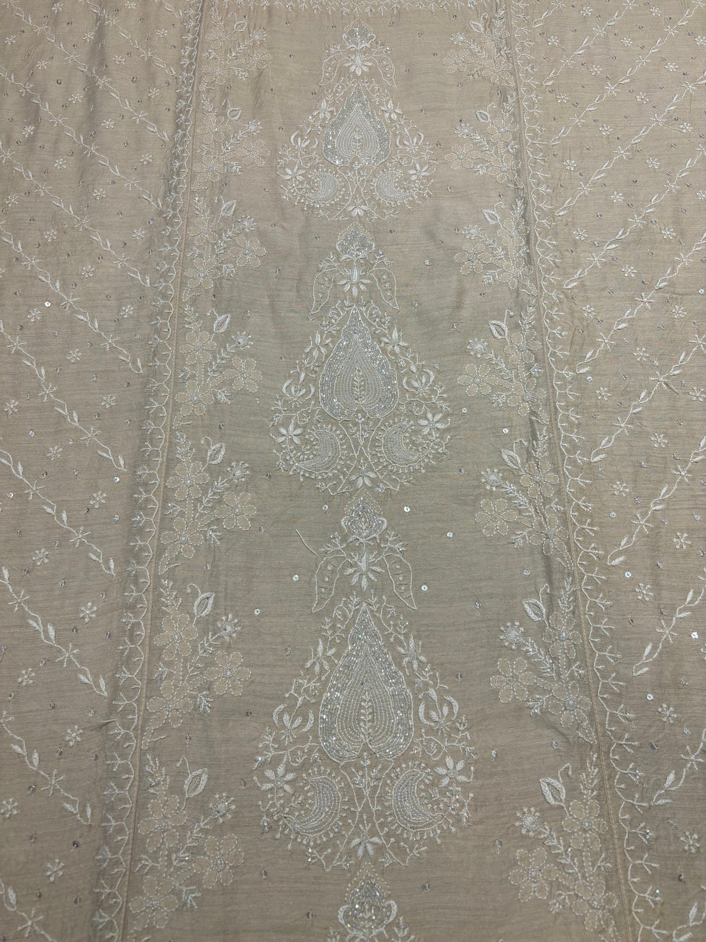 Dyeable Natural Silk Chikankari Kurta and Dupatta