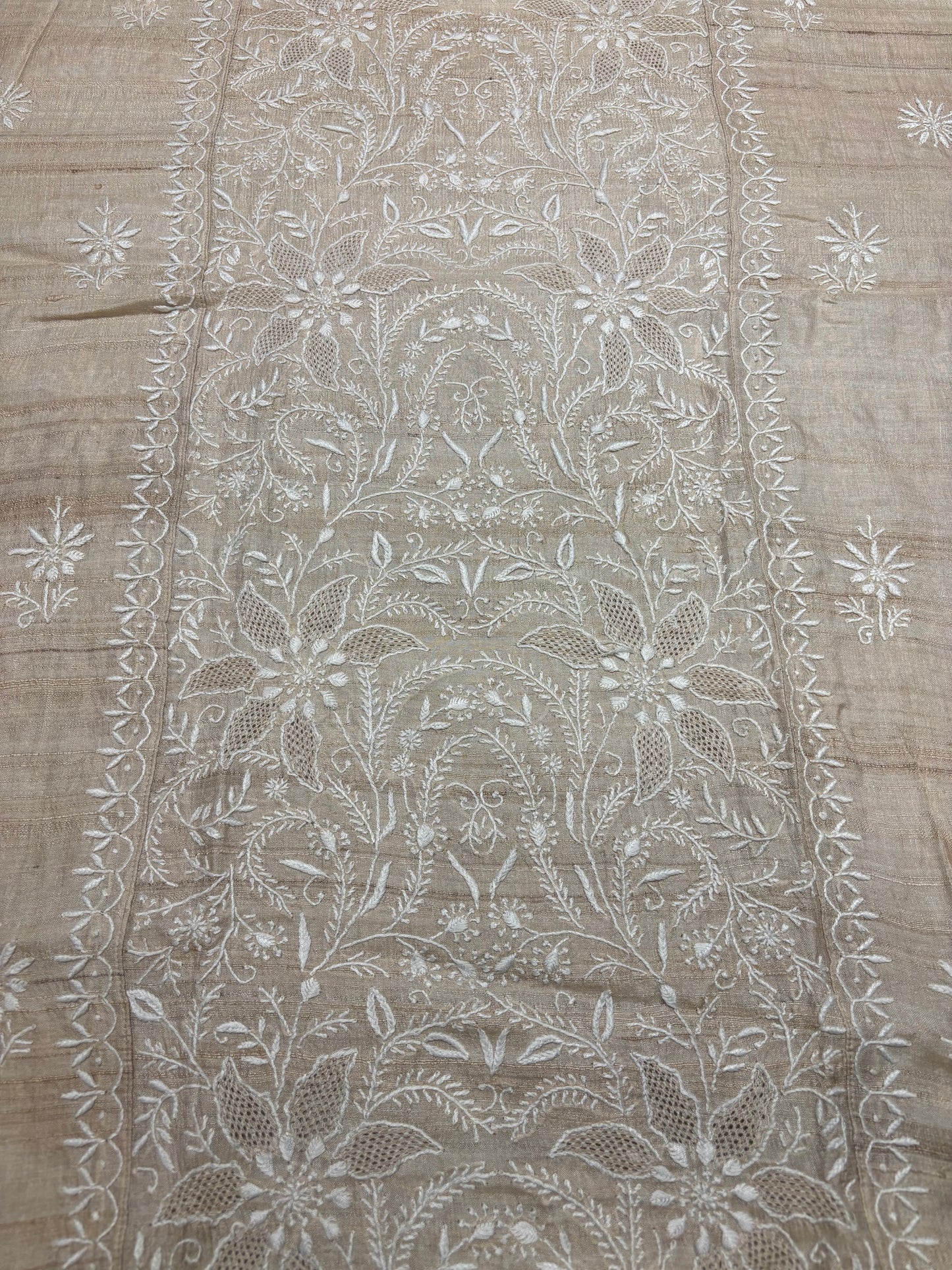 Dyeable Natural Silk Chikankari Kurta and Dupatta