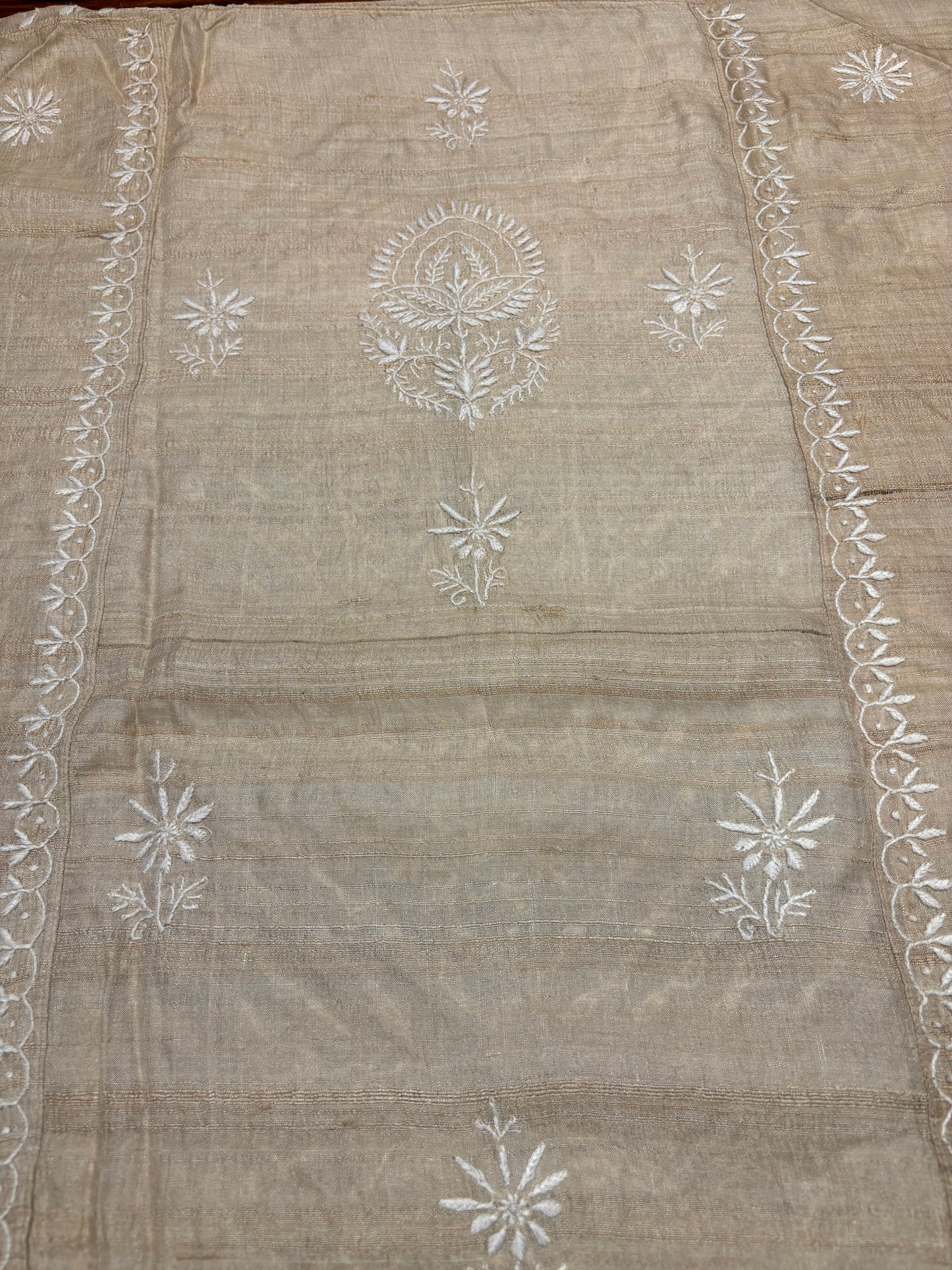 Dyeable Natural Silk Chikankari Kurta and Dupatta