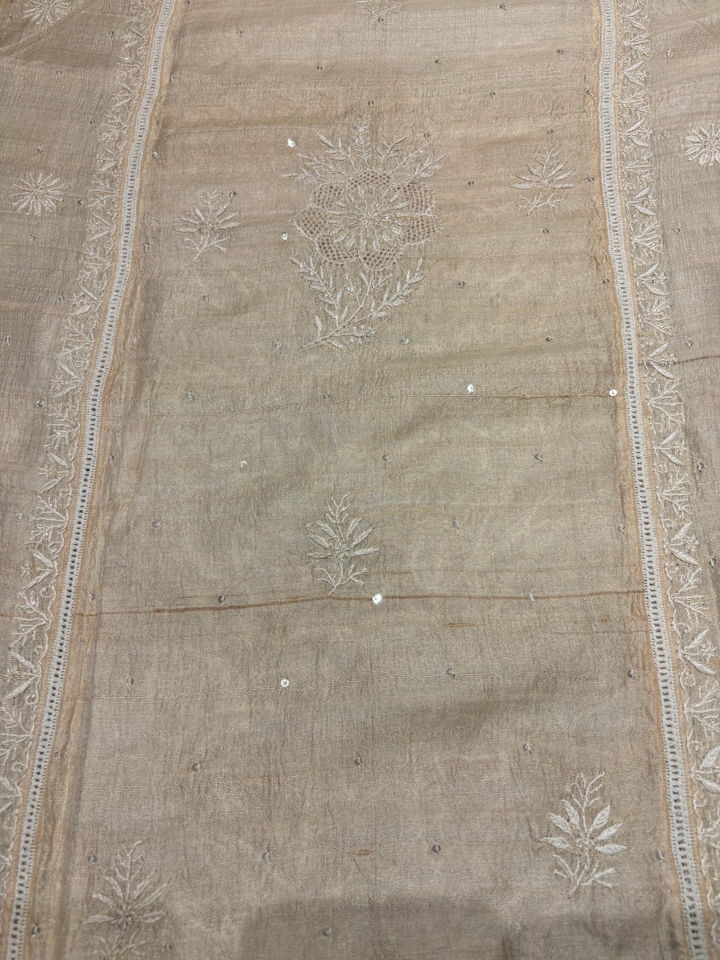 Dyeable Natural Silk Chikankari Kurta and Dupatta