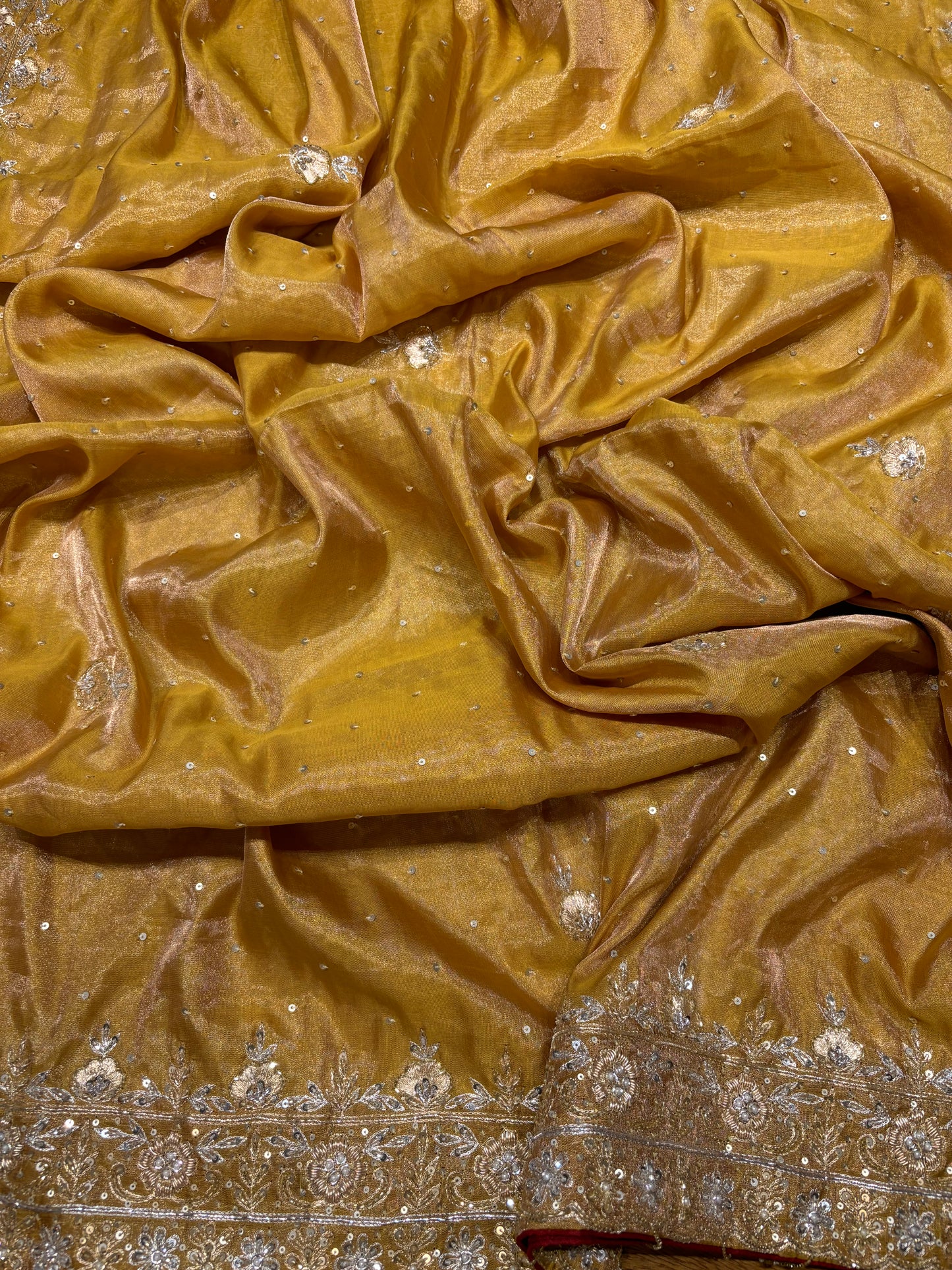 Mustard Tissue Zardozi Dupatta