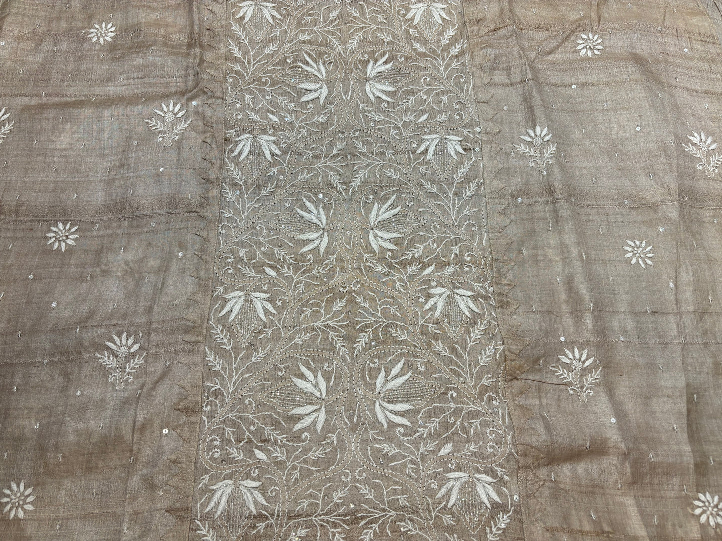 Hazelnut Silk Chikankari Kurta and Dupatta