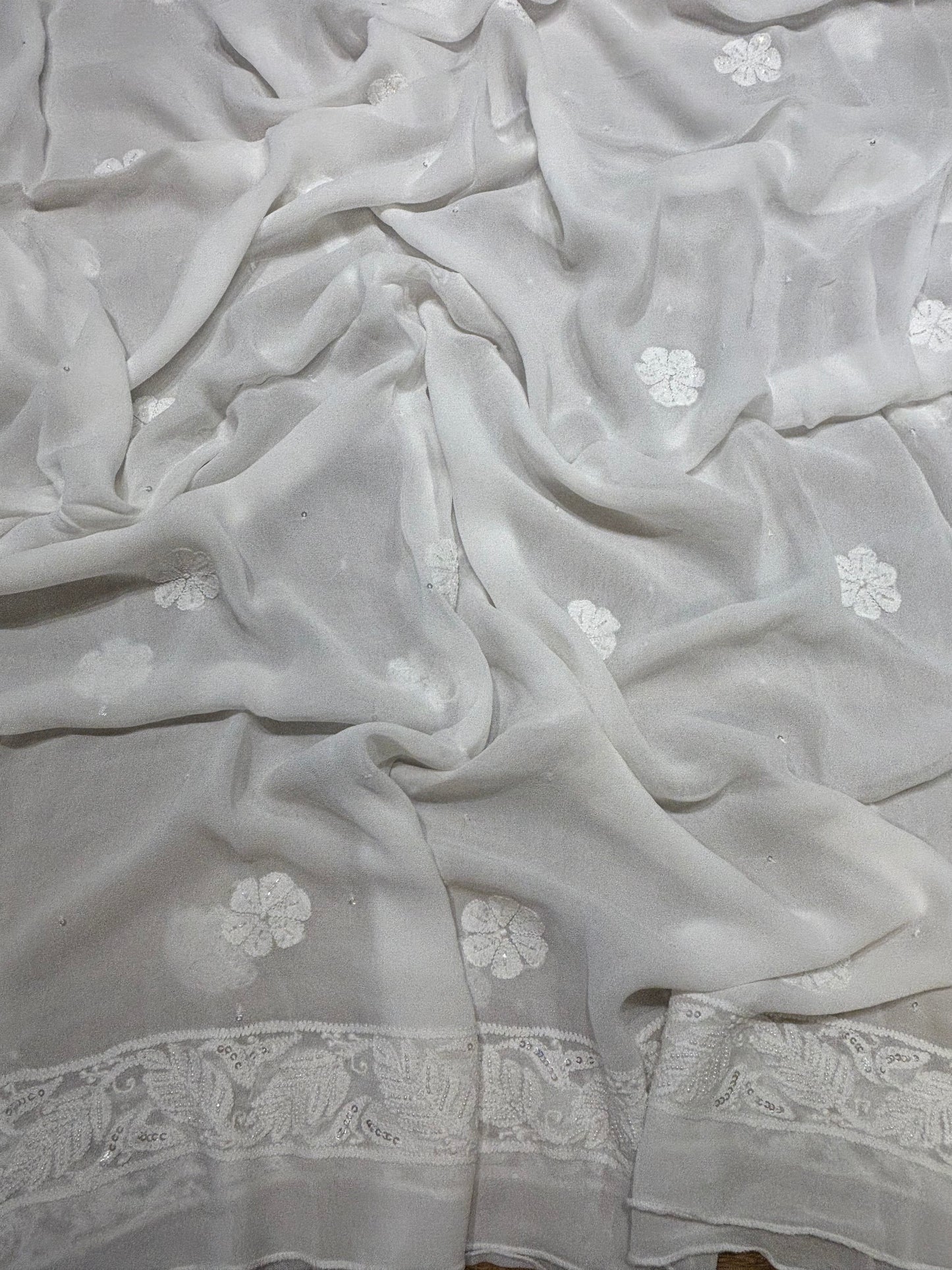 Dyeable Georgette Chikankari Anarkali and Dupatta