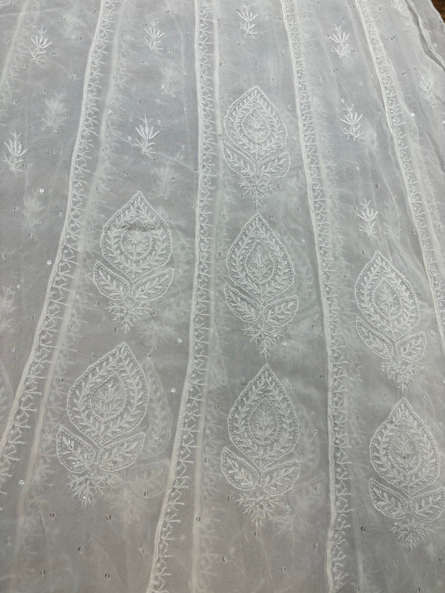 Dyeable Pure Georgette Chikankari Anarkali and Dupatta