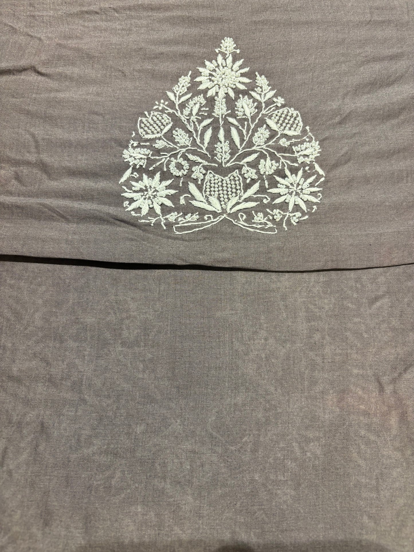 Midnight Purple Chanderi Silk Chikankari Men's Kurta Fabric